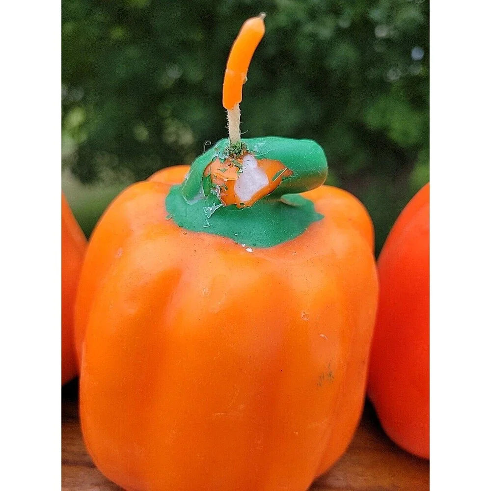 Lot of 4 Vintage Jack o Lantern Halloween Candle Pumpkin Goofy  Kitschy FLAW
